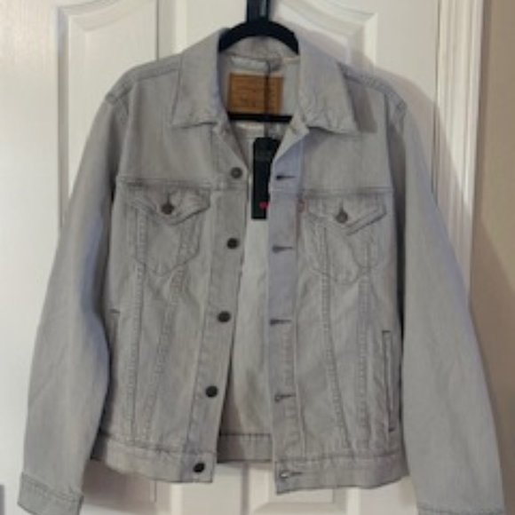 light gray jean jacket